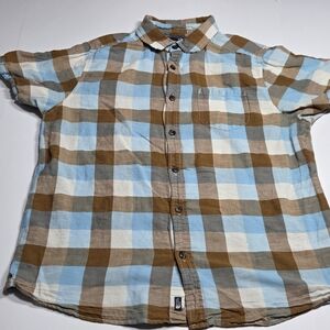 The North Face Short Sleeve Plaid Button Up Shirt Size L
